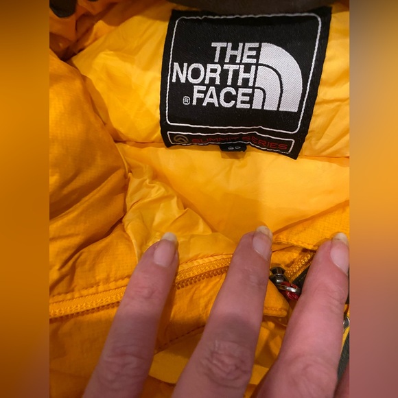The North Face 800 Summit Series Hyvent Puffer Jacket Black Yellow Large Petite - Picture 9 of 9